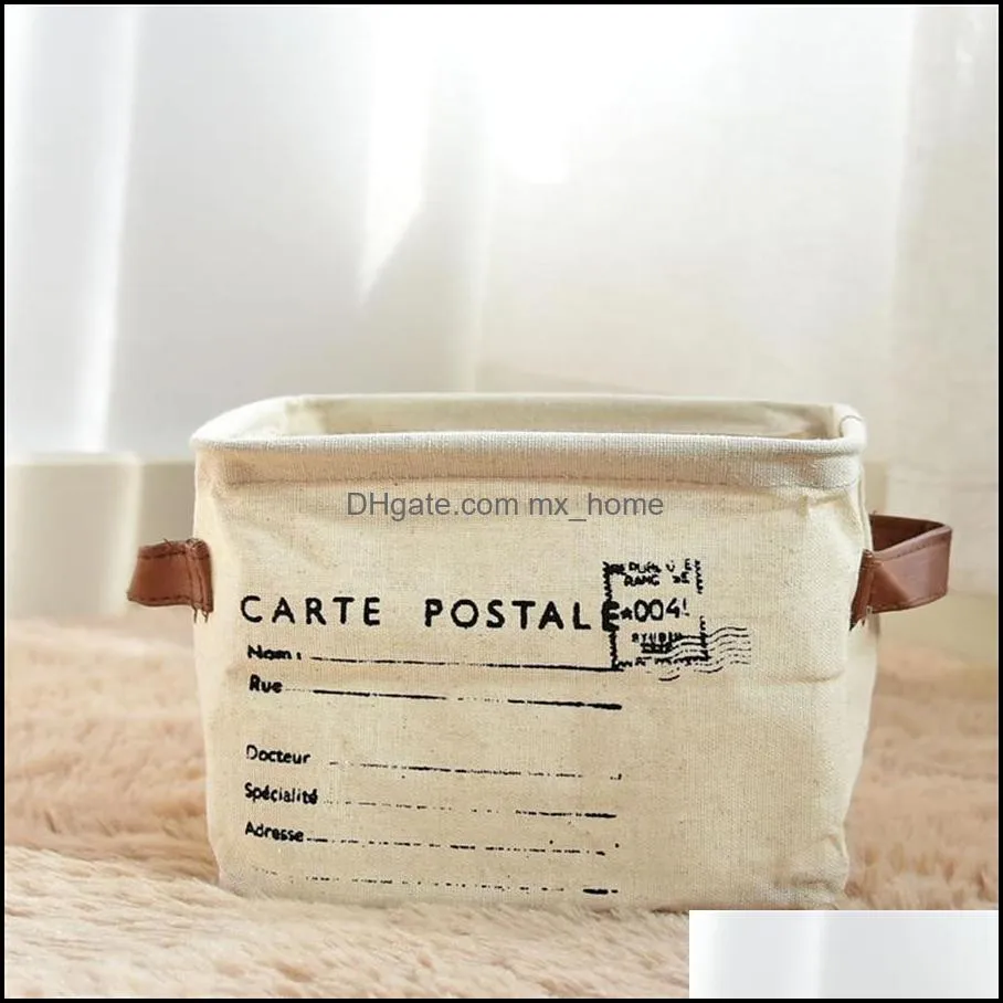 Storage Bags Home finishing cotton linen bread basket cloth waterproof foldable