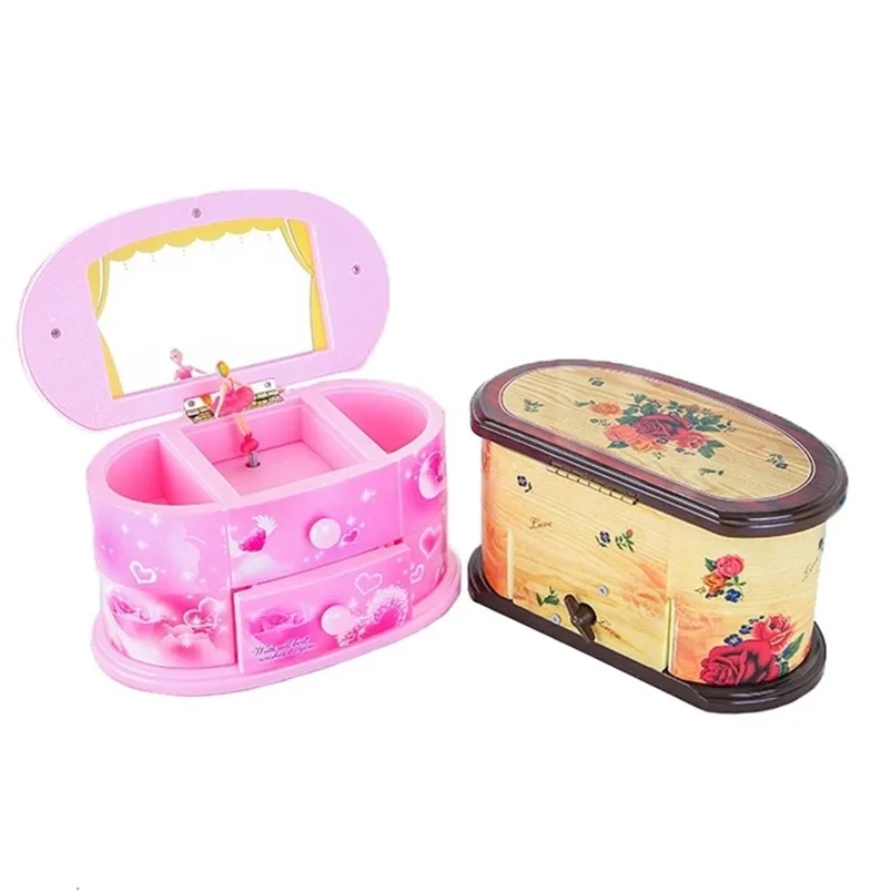 Caixa de música de maquiagem criativa caixa de música girating ballet menina caixa de joalheria caixa de joalheria Caixa infantil S brinquedos de natal presentes 210319