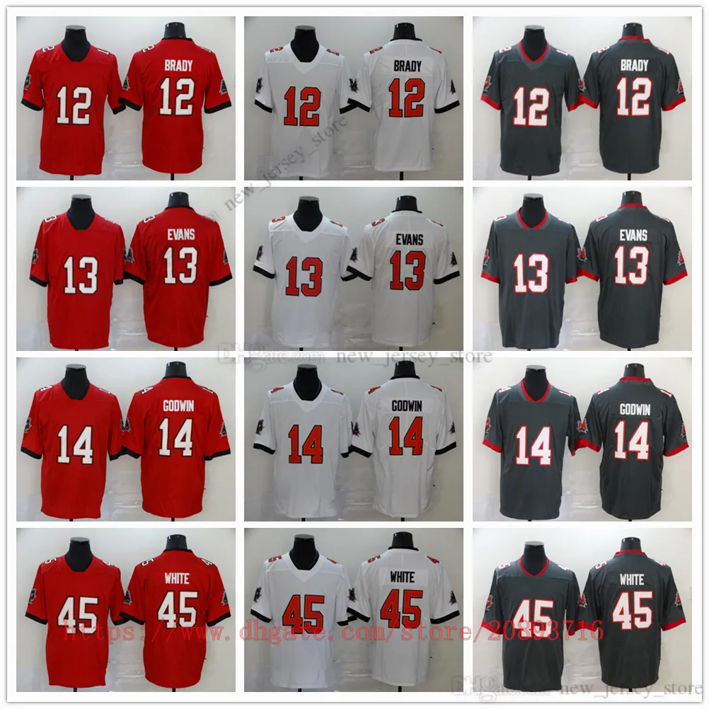 Movie College Football Wear Maglie cucite 12 TomBrady 13 MikeEvans 14 ChrisGodwin 45 DevinWhite Sport traspirante Uomo di alta qualità