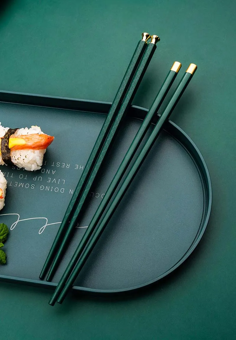 bacchette sushi acciaio bacchette cinesi acciaio Bacchette da 25 cm  Riutilizzabili Antiscivolo Lavastoviglie Confezione regalo di fascia alta,  ala di