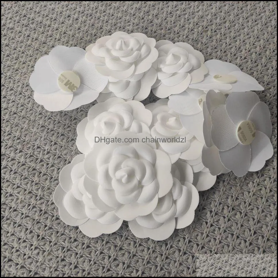 diy part self-adhesion camellia flower stick on bag or card for c boutique packing