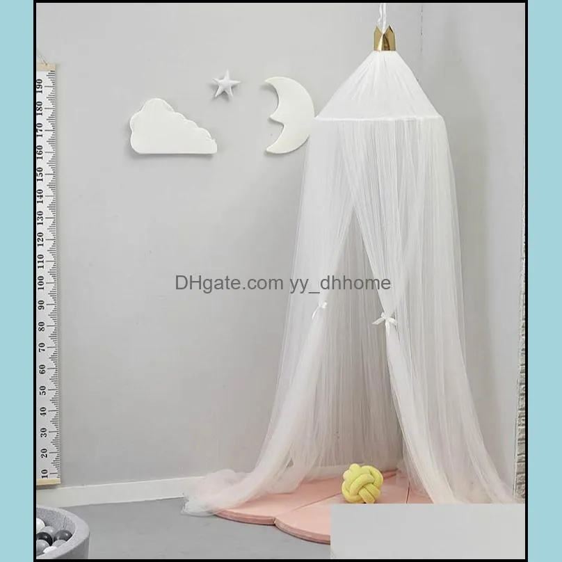 10 Layers Tulle Crib Canopy Mosquito Bed Tent Baby Mosquito Nets Bed Net Round Dome Canopy 240cm Height