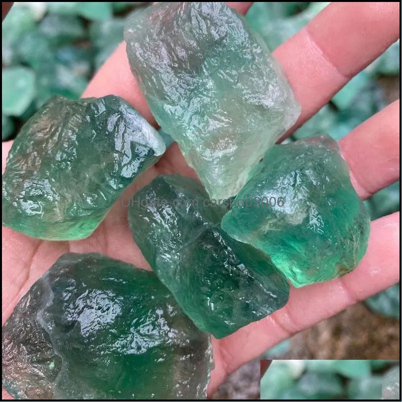 irregular natural green crystal stone gemstones for handmade pendant necklaces keychains jewelry making accessories home garden decor