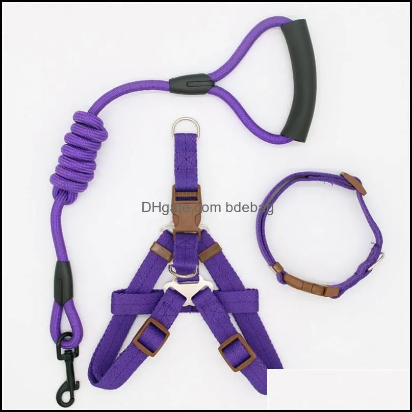 Dog Leash Rope Rope Tharness for Small and Barge Class القابلة للتعديل في سترة كلاسيكية التدريب الجري تسليم إسقاط تسليم 2021 الياقات Leas