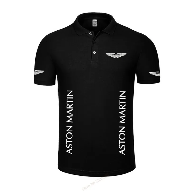 Hochwertiges Sommer-Casual-Aston-Martin-Poloshirt für Herren, solides Poloshirt, Polos 210308