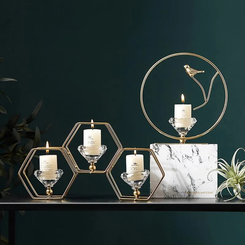 Kerzenhalter Luxus kreativer Wand Modernes Metall Gold Romantischer Halter Mumluk Nordic Home Decor II50ZT