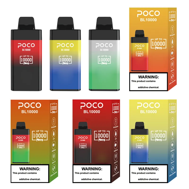 POCO BL 10000 puffs mesh coil Electronic Cigarette Disposable pen with rechargeable 650mah Vape Pen battery and prefilled 20ml cartridge pod