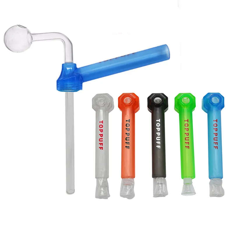 Portable Water Hookah Screw on Bottle Converter Toppuff with glass rig portable Water Puff bottle pipe Smoking Pipeswith downstem oil burner pipes