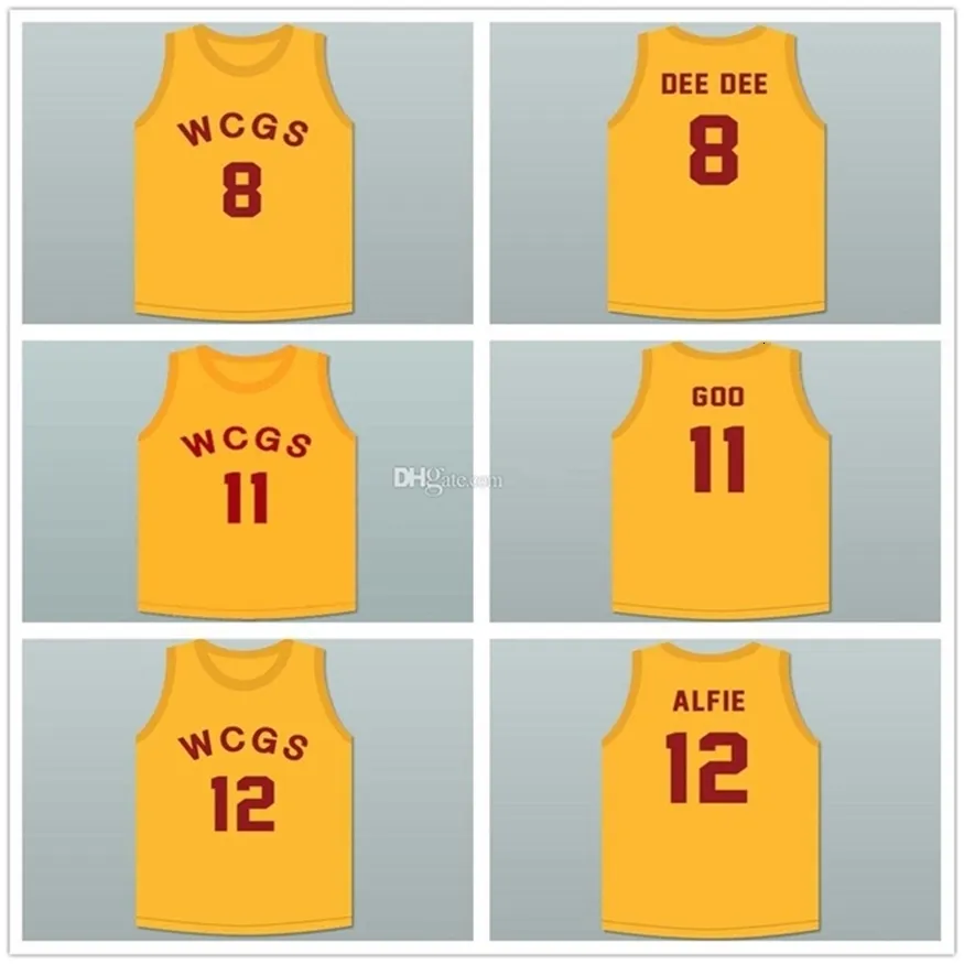 Nikivip #8 Derek 'Dee Dee' Parker #11 Milton 'Goo' Berry #12 Alfred 'Alfie' Parker Westlake Charlotte Grammar School Basketball Jersey Aangepaste naam