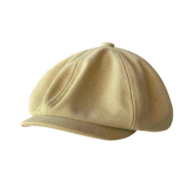 Mężczyźni marki czapki dżinsów dżentelmen jesienna zima beret retro literacki niebieski ośmioboczny kapelusz stylowy sprzedawca gazet hat Blm370 J220722