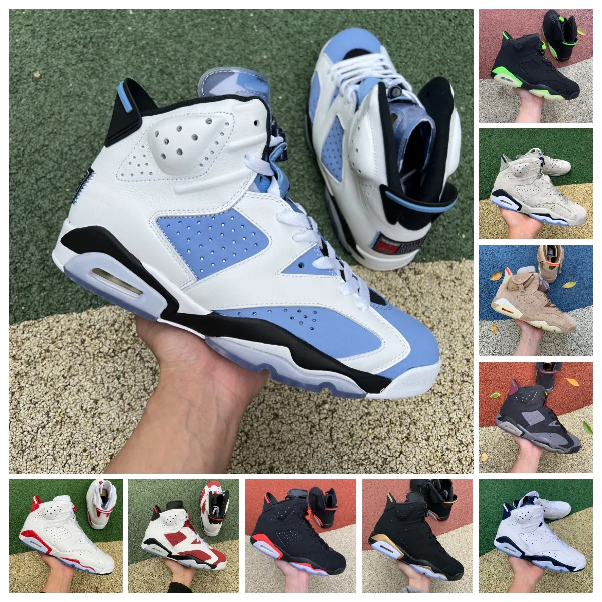 NOWOŚĆ Washed Denim Mens 6s Buty koszykówki Jumpman 6 Red Oreo unc biały o północy granatowa brytyjska chaki oliwna czarna kot elektryczna zielona carmine men trenerów sportowych trampki sportowe