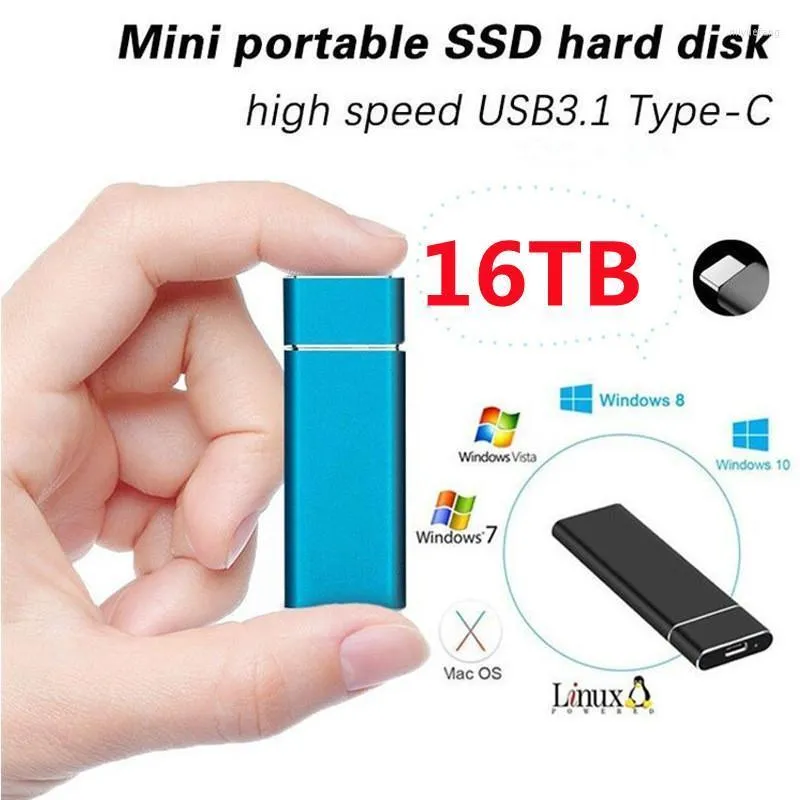 محركات الأقراص الصلبة الخارجية M.2 12TB محرك المحمول المحمول HD Externo 16tb USB3.0 التخزين SSD خارجي