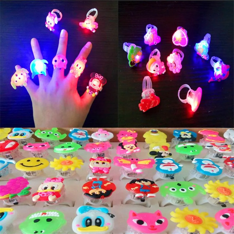 Led Rave Toy Led Cartoon Ring Lysande glans i det mörka ljuset finger som glödar vuxen födelsedagsfest pojke barn leksaker för barn gåvor