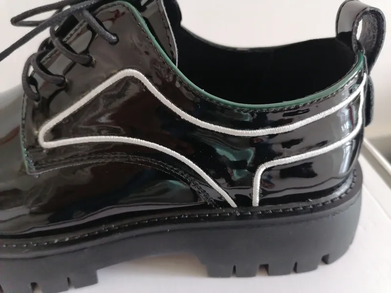 Stivali caviglie capelli uomini in pelle brevetto scarpe casual gloss verde spesso mendamelese 6354087