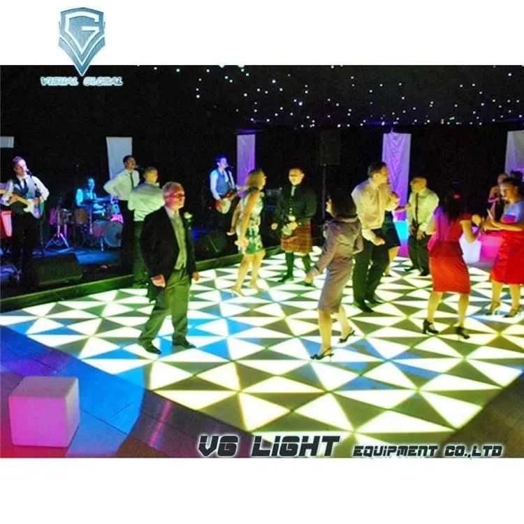 DMX Renkli Taşınabilir 100x100cm RGB Beyaz Akrilik LED Dans Pisti