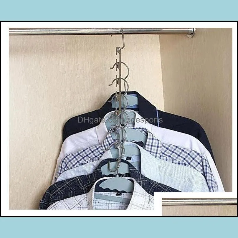 4PCS Magic Hangers Closet Space Saving Hangers Wardrobe Clothing Hanger Organizer Heavy Chrome Hangers Updated Hook