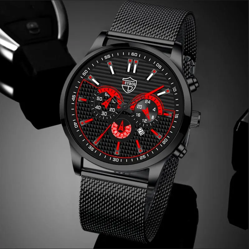 Relógios de pulso relógios masculinos de aço inoxidável cinto de malha de aço quartzo relógio de moda de moda fashion strap watchwatches watchwatches wri wri