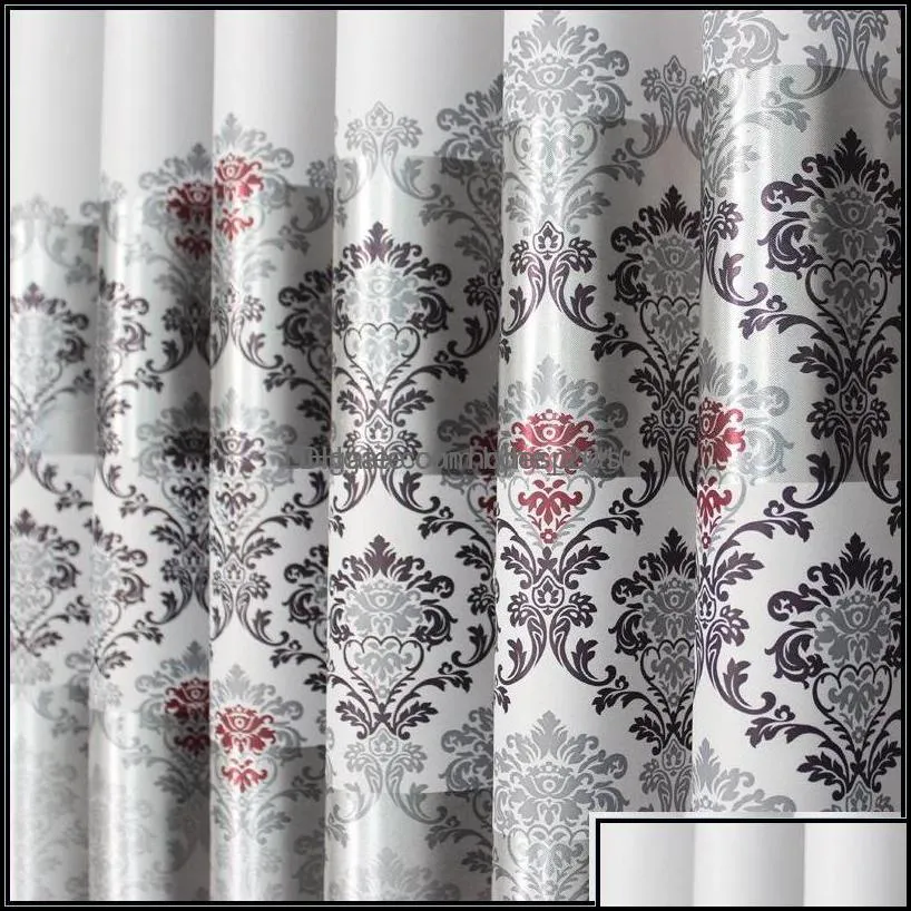 Window Treatments Textiles & Garden1Pc Curtains Windows Drapes European Modern Elegant Noble Printing Shade Curtain For Living Room