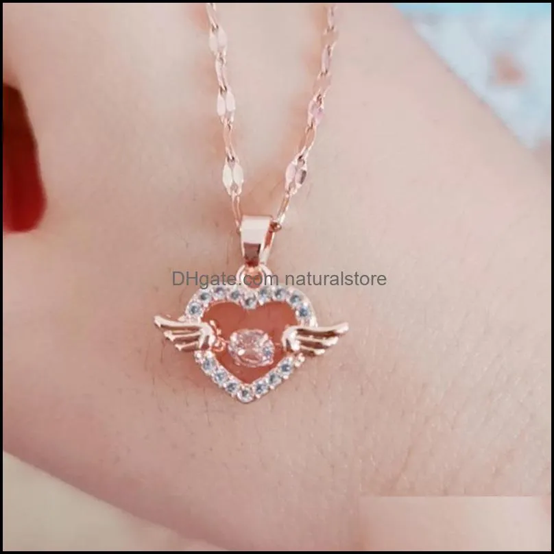 36 Designs Necklaces Women New Brand Heart Crown Key Lock Animal Pendant Choker Chain Girls Fashion Rhinestone Titanium Steel Jewelry