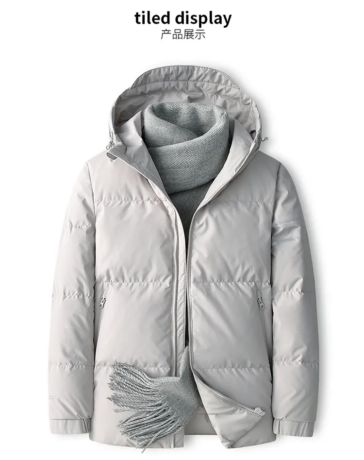 Белый гусиный пух Arctic Series пуховик мужской 2022 зима новая мода теплая короткая повседневная куртка с капюшоном