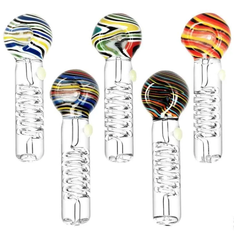 Glycerin Freezable Coil Pipe glass pipe accessories 120mm multicolor hand made pipes for smoking