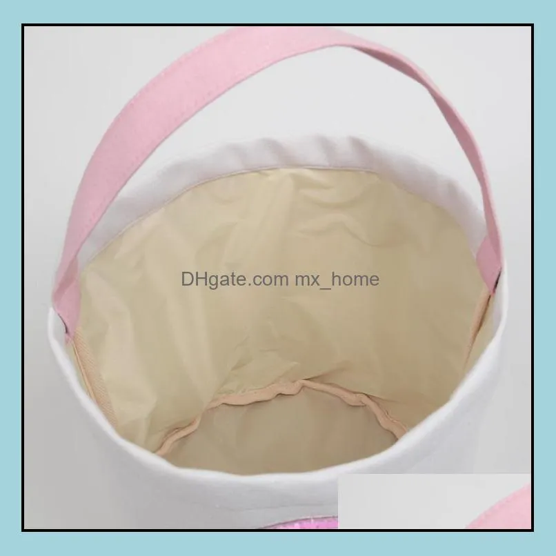 easter bunny bag sequins tote printed drum rabbit handbag easter egg basket put gift storage diy packaing party favor sn3670