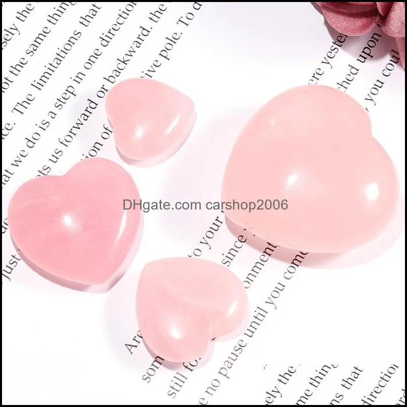 natural non-porous heart love pink rose quartz stone chakra healing stone guides meditation ornaments jewelry accessory