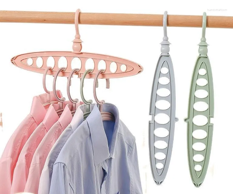 Magic Clothes Rack Wardrobe Storage Multifunctional Nine Hole Rotary Air Drying Hangers & Racks