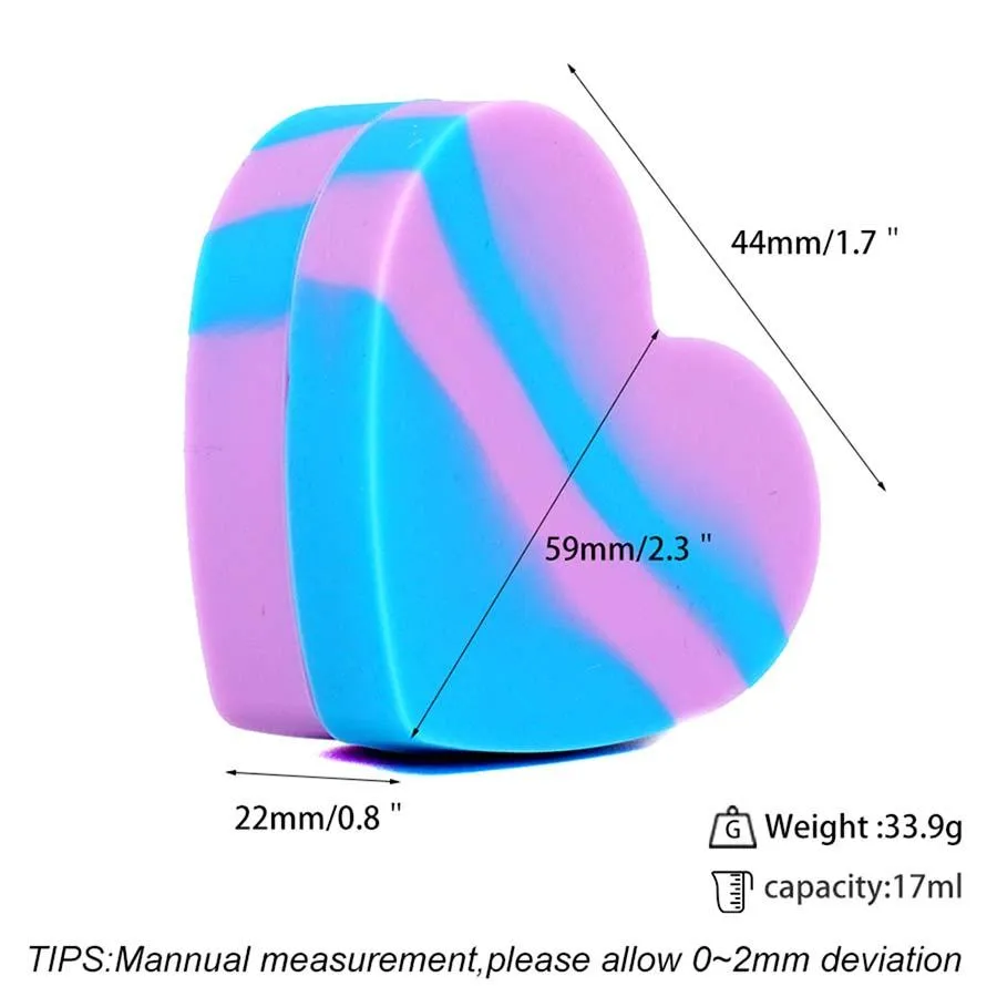 Heart-Shaped Box wax container nonstick jar mini assorted color silicone containers portable storage bottle