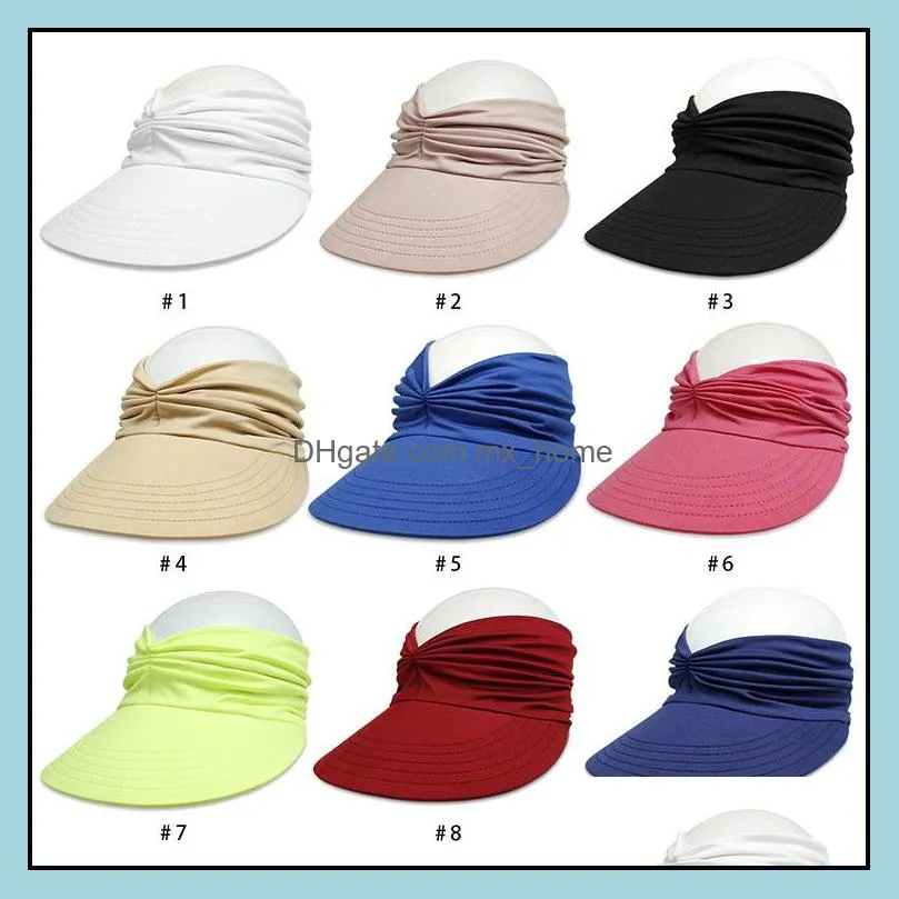 Women Sport Empty Top Hats Summer Wide Brim Sun Hat Sunshine Protection Visor Quickly-dry Cap Baseball Caps M4082