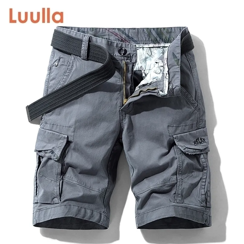 Lualla Men Lean Premium Stretch Twill Хлопок Cargo Cargo Swead Мода Сплошные Классические Карманы Negwear 38 Plus 220318