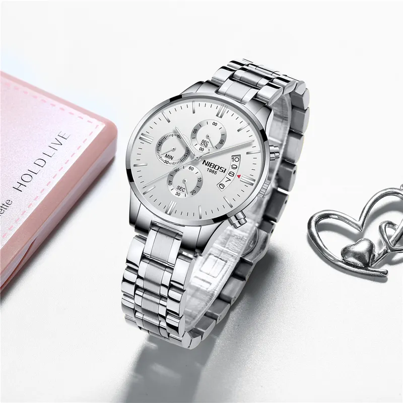 Nibosi Top Luxury Ladies Watches Bracelet chronographe imperméable de la mode pour femmes Quartz Wristwatch Relgio Feminino 220507