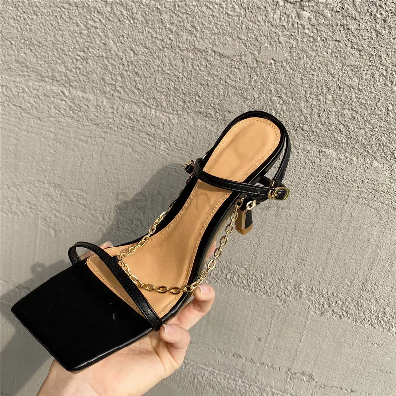 Eileken 2021 nya kvinnor sandal tunna hög häl eleganta damer pumpar skor smal band sommar gladiator sandaler skor storlek 35-40 slhjosjrhkhnk