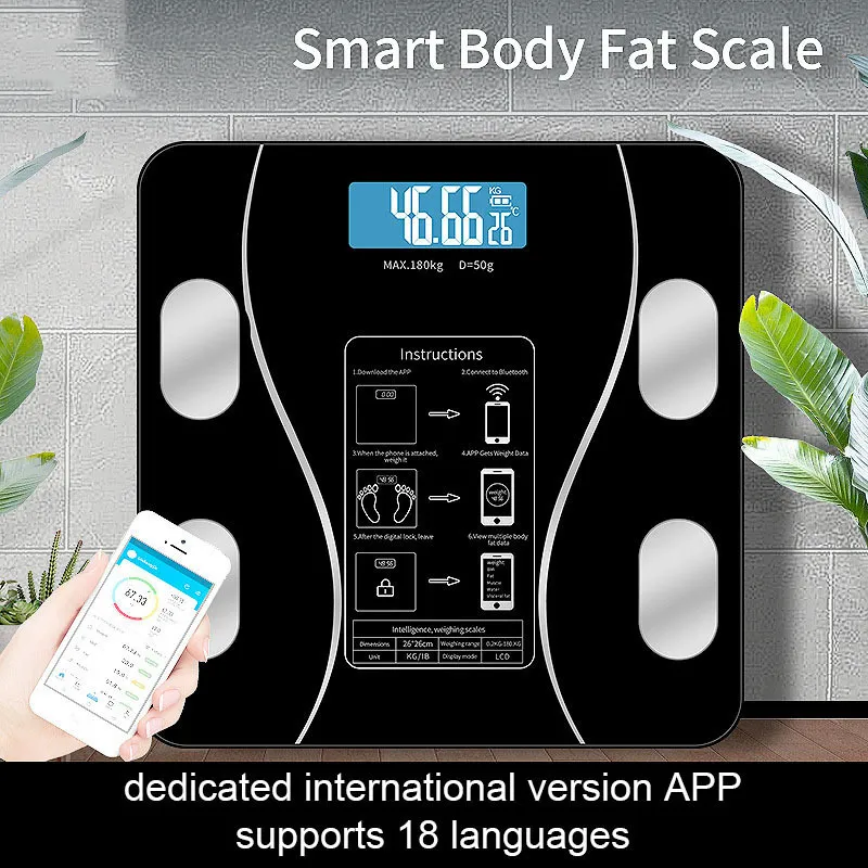 Electronic Body Weight Scales Bathroom Digital Floor Smart Bodys Fat
