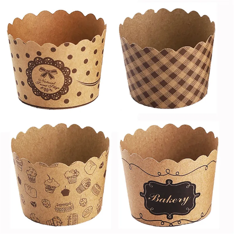 Kraft Paper Paper Chef Muffin Cups Muffin Cupcake Liners Snacks Dessert Wrapper Cake Mold For