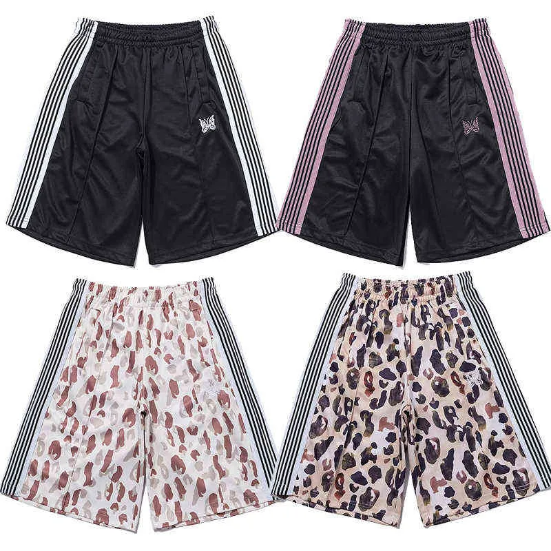 Shorts masculinos bordados borboleta awge agulhas shorts homens listras laterais listras digitais estampas completas calças curtas T220825