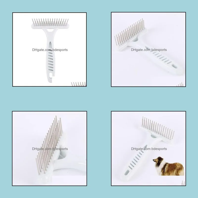 Dog Brush Puppy Pet Dog Cat Hair Fur Shedding Remove Cleaning Grooming Rake Comb Brush