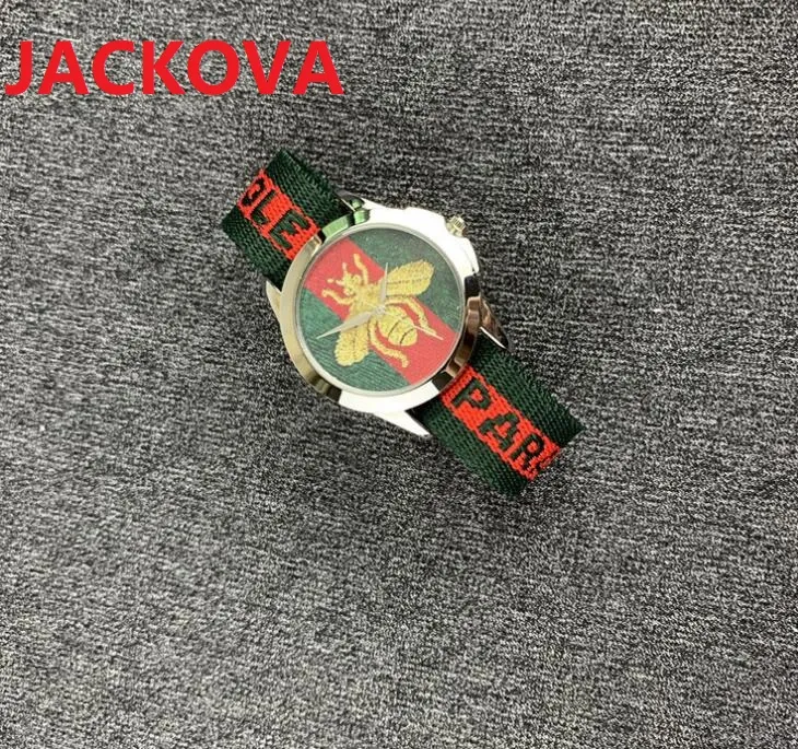 Moda damska męska pszczoła tygrys węża kwarcowa zegarek 38 mm 45 mm dwa rozmiary Para miłośnicy szafirowania nylonowa tkanina klasyczna atmosfera 302o