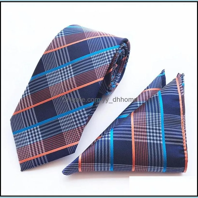 Bow Ties Tie Set Necktie Handkerchife Men`s Paisley Plaid Business Neckwear Ascot Shirt Fashion Accessories1