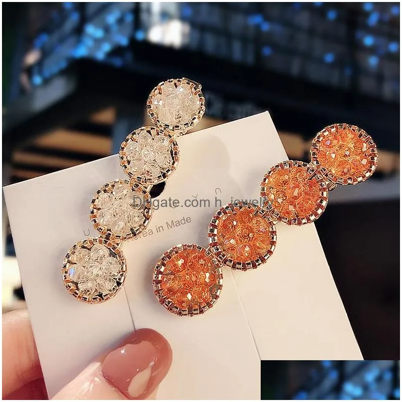 europe fashion jewelry womens rhinestone candy barrettes hairpin hair clip dukbill toothed hair clip bobby pin lady barrette