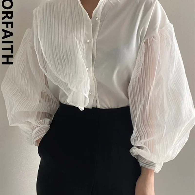 Elegant Patchwork Tulle Blouse Korean Fashion Retro Chic Summer Top Elegant Patchwork Tulle Blouse Korean Fashion Retro Chic Summer Top
