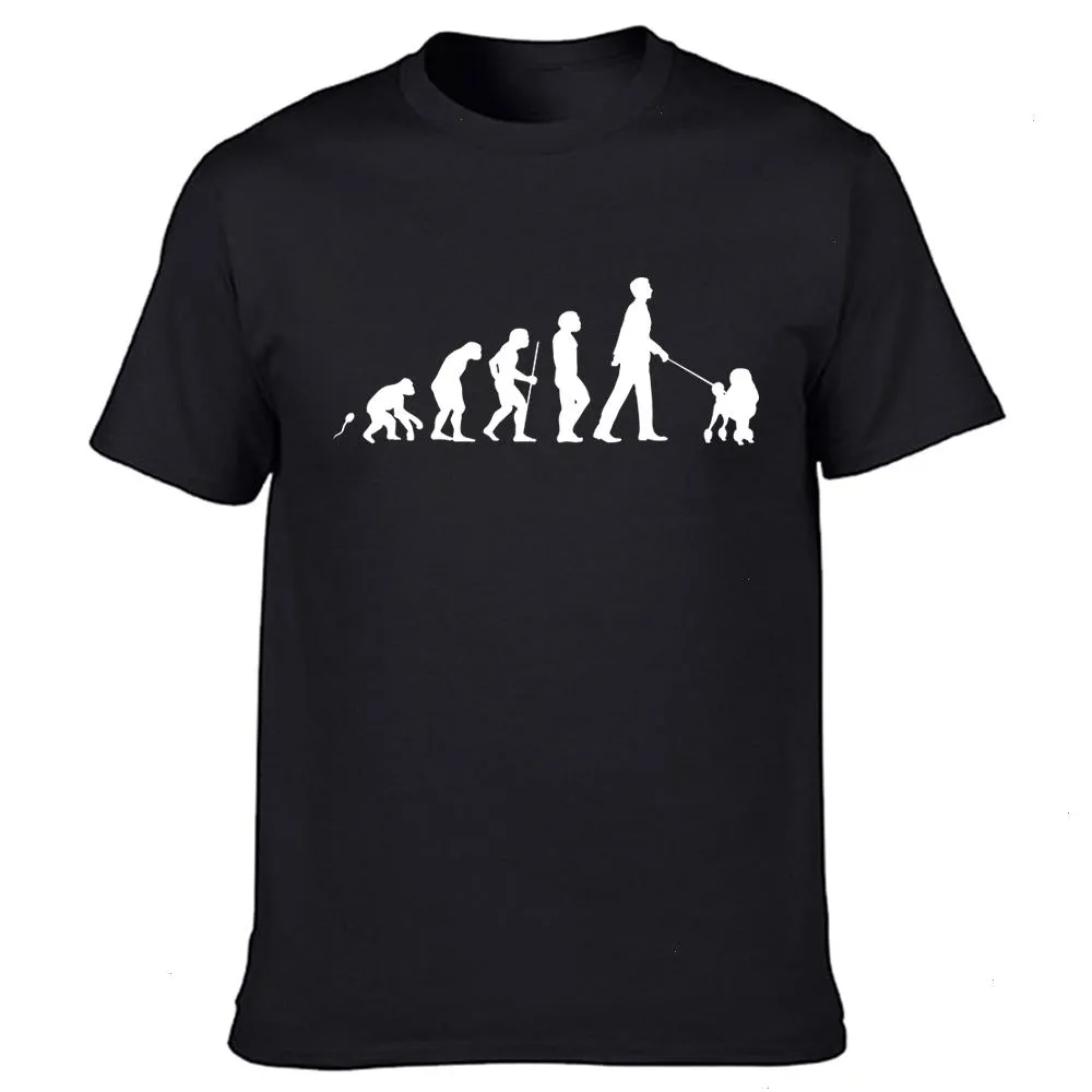 Lustige Pudel Hund Evolution T Shirts Grafik Baumwolle Streetwear Kurzarm Oansatz Harajuku Hip Hop T-shirt Herren Kleidung