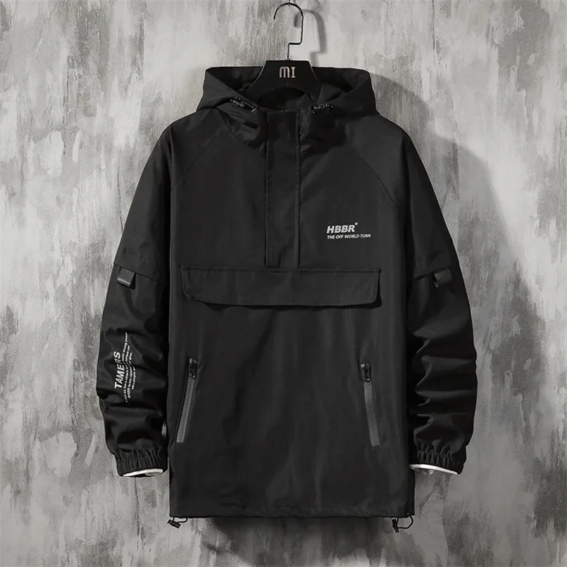 Men Streetwear Jackets And Coats Hip Hop Harajuku Mens Windbreaker Overcoat Clothing 220813