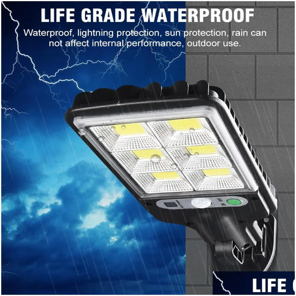 super bright outdoor solar light cob street light wall lamp with human body induction waterproof material for garden terrace etc
