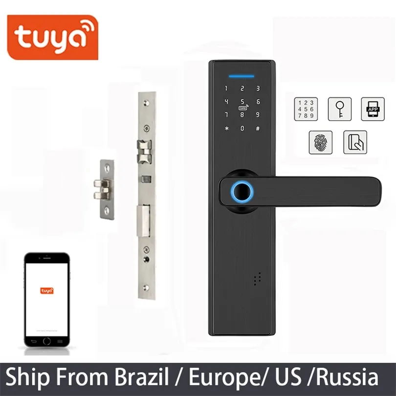 Tuya APP Fingerabdruck WIFI Türschloss aus der Ferne Biometrisches Smart Lock Passwort Keyless TürschlossFechadura Digitales Türschloss 201013