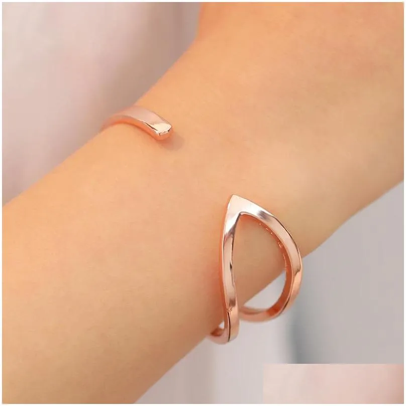 fashion jewelry womens bracelet bangle cuff open hollow out simple glossy bracelet s314