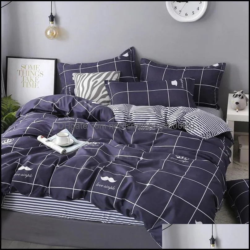 Bedding Sets Home Textiles Full Aloe Cotton Four-piece Set Duvet Cover Single Double Large King Student Dormitory