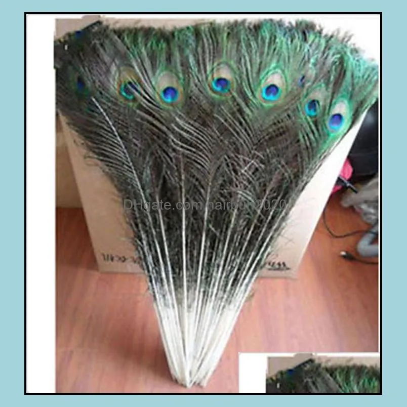 Wholesale 100pcs/lot 10-44inch/25-110cm beautiful High quality natural peacock feathers eyes for DIY clothes decoration Wedding