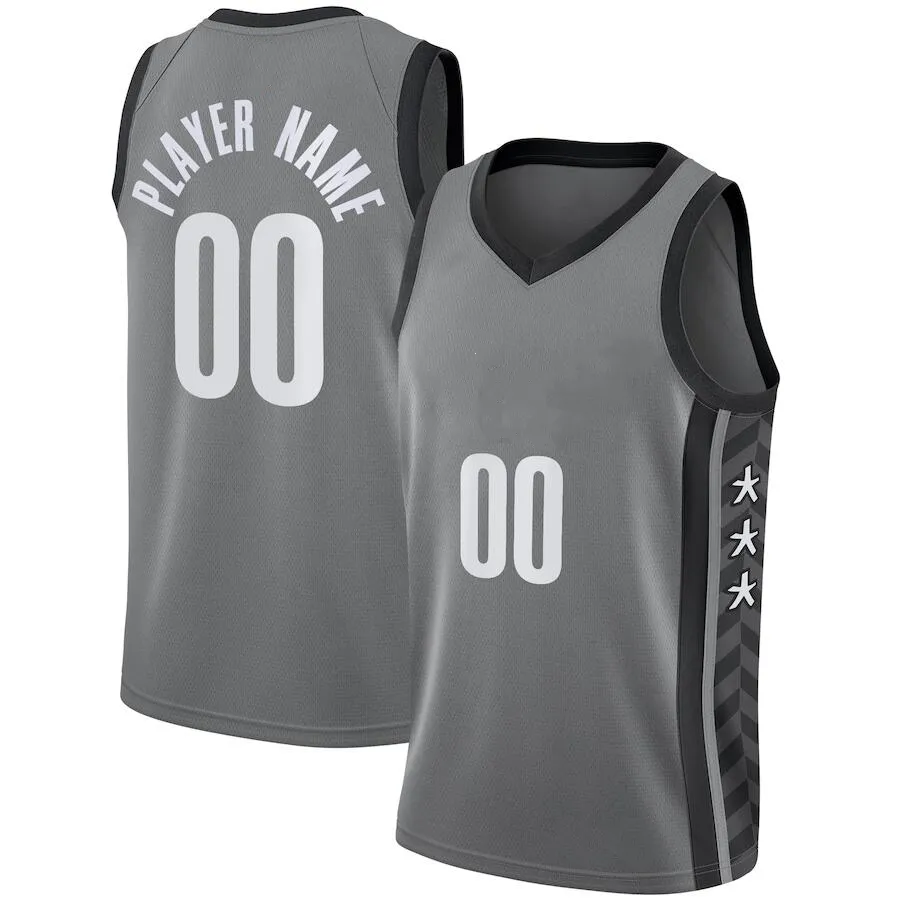 Tryckt Brooklyn Custom Diy Design Basketballtröjor Anpassning Team Uniforms Skriv ut Personliga Any Name Number Mens Kvinnor Kids Youth Boys Gray Jersey