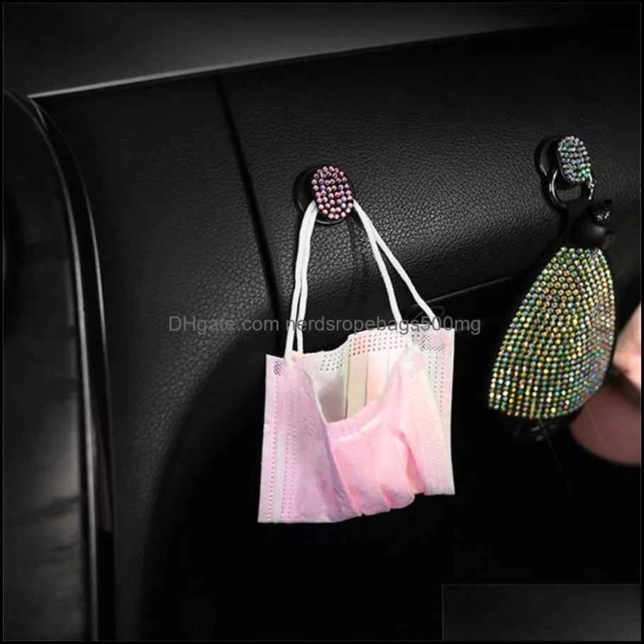 Other Household Sundries Car interior hooks paste the front row creative practical diamond-studded cute car multi-function seat back small